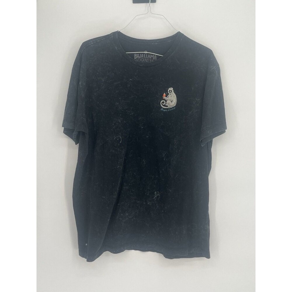 Baja Llama Mens Gray Short Sleeve Graphic T-Shirt Size XXL